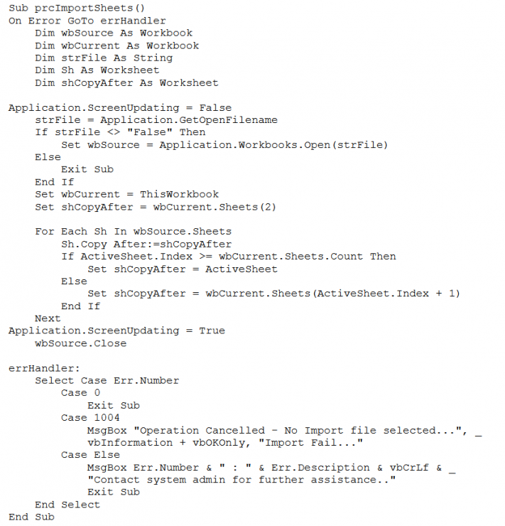 import files code screen